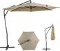 10FT Offset Patio Umbrella, Cantilever Hanging Umbrella with Infinite Tilt, Fade-Resistant Water-Repellent Canopy & Cross Base for Yard, Garden & Deck