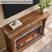 52" Farmhouse Electric Fireplace TV Stand with Mantel & Cabinet, 36" Freestanding Electric Fireplace Heater with Remote Control, Adjustable 3D Flame Effect, Brown