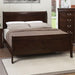 Traditional Full Sleigh Panel Bed, Asian Hardwood and Veneer Construction, Cappuccino Finish, Curved Headboard and Footboard, Classic Design, 47.25"H X 56.25"W X 84.5"D, Bedroom Furniture