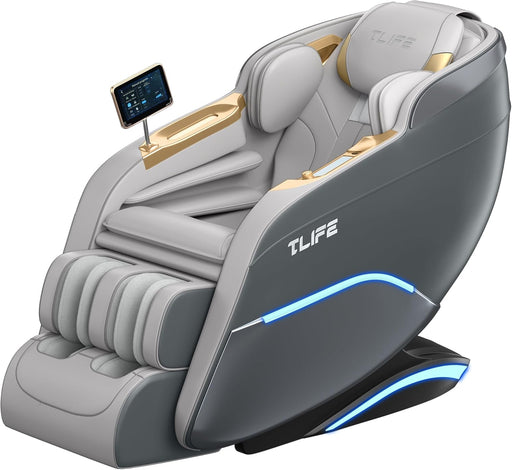 Massage Chair Full Body, 160°Zero Gravity Recliner with Body Scan, 50" Sl-Track Shiatsu Massage Chair, Fixed Point Massage, Foot Rollers, 12 Auto Modes, Deep Yoga Stretch, Heating, Grey