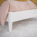 , Aria Twin Solid Wood Modern Low Profile Platform Bed, White