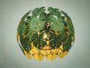 Monstera Lamp, Drum Lampshape, Tropical Chandelier Lighting for a Dining Room, Green Ceiling Light Fixture.