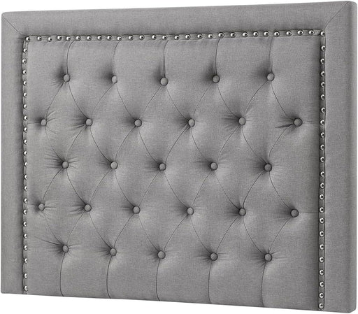 Tavira Allure® College Dorm Headboard - Tufted Rivet - Linen Gray