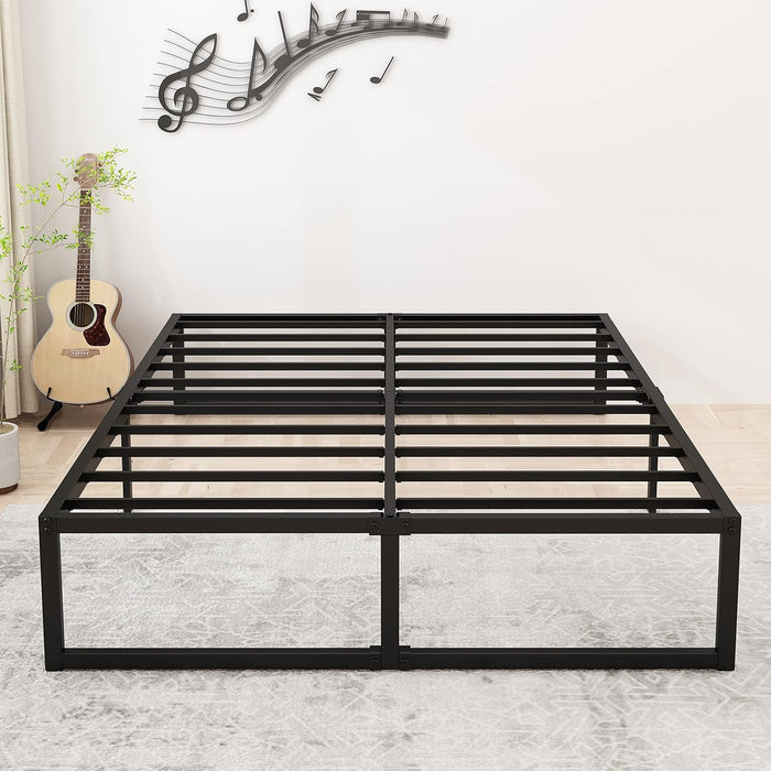 14 Inch Queen Bed Frame with Heavy Duty Steel Slat Support