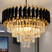 Crystal Chandelier Twenty Inch Round Goldtone Pendant