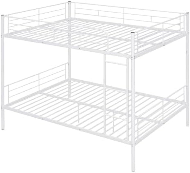 White FullOverFullIndustrialStrength Metal Bunk Bed Guardrail
