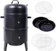 16-Inch Vertical Charcoal Smoker Grill, 3-In-1 BBQ Smoker & Grill with Thermometer, Dual Doors, Adjustable Vents, Portable Outdoor Cooker for Camping & Backyard