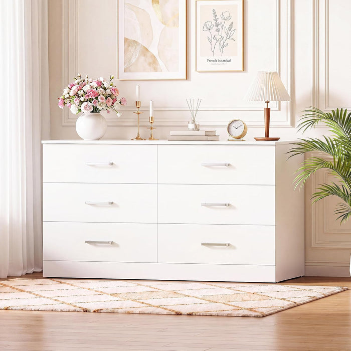 6 Drawers Dresser for Bedroom, Modern Chest of Drawers Organizer
