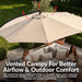Sunnydaze 10Ft Cantilever Offset Patio Umbrella with Base Included for Porch, Deck, Pool, or Backyard - Polyester Sandbag Weight, Push-Button Tilt and Crank, Powder-Coated Steel Pole - Beige