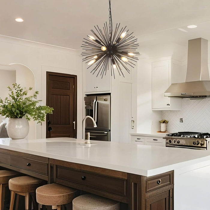 TwentyInch Black Sputnik Chandelier Luxurious Nine Light