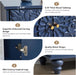 Accent Cabinet with 2 Doors, Luxury Carving Board Storage Sideboard with Adjustable Shelves, Buffet Cabinet Entryway Table for Living Room (Midnight Blue)