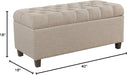 Home Decor | Tufted Ainsley Button Storage Ottoman Bench with Hinged Lid | Ottoman Bench with Storage for Living Room & Bedroom, Tan