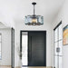 TwentyInch Modern Luxe OnyxBlack Crystal Chandelier FiveLight