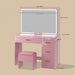 Makeup Vanity Table with 3 Light Modes, 4 Storage Drawers, Built-In Power Outlets & Hairdryer Holder, Makeup Table with Cushioned Stool