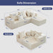 102Inch Beige CloudLounge Sectional Sofa Oversized Seat