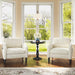 Beige Upholstered Midcentury Modern Compact Accent Chair