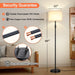 Black Dimmable Tall Floor Lamp 1000Lumens LinenShade