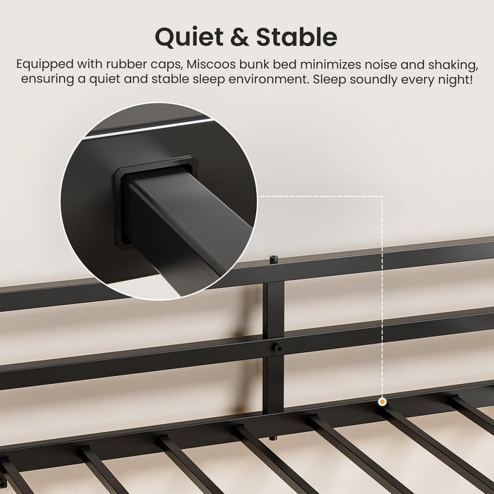 Triple Bunk Bed Twin Over Twin SpaceSavingBlackCoatedFinish