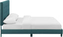 Melanie Tufted Fabric Upholstered Queen Platform Bed in Teal