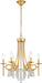 Gold Round Luxurious Crystal Chandelier Six Luminaires