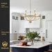 30Inch Crystal GoldTone Chandelier Nine Light Fixture