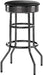 Heavy Duty 30-Inch Backless Swivel Bar Stool for Kitchen, Garage, or Workshop, Chrome Finish with Faux Leather Seat, 2 Pack, Black