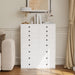 White UltraSlimline Dresser With 8 Drawer StorageCapacity