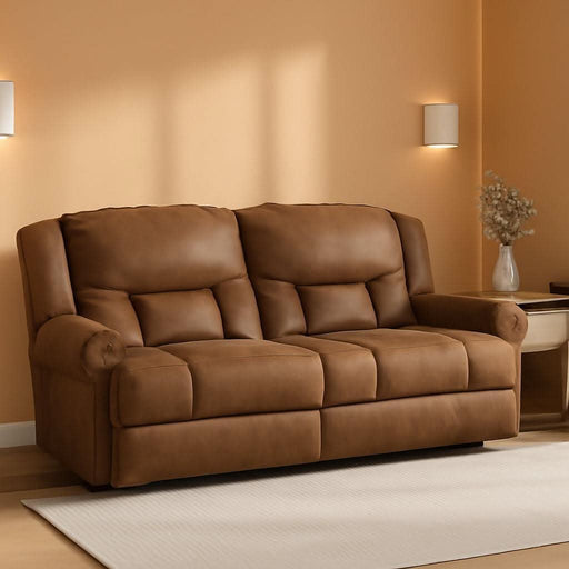 Boothbay Classic Faux Leather 2 Seat Power Reclining Sofa with USB Ports, Dark Brown