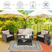 4 Pieces Outdoor Rattan Furniture Set with Glass Table