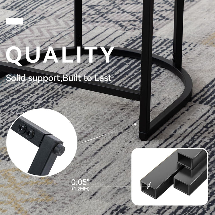 Contemporary Cream Linen Bar Stools Set of 3, 24" Upholstered Fabric Counter Height Barstools Kitchen Counter Island Stools with Screwed Together Black Metal Base