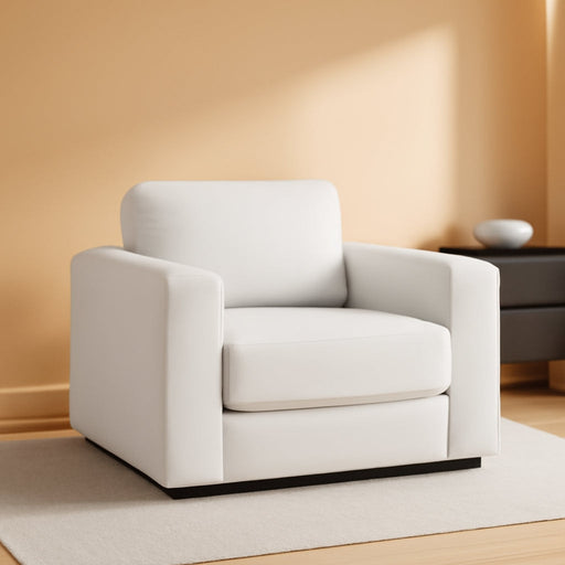 39" Oversized Accent Chair, Chenille Fabric Upholstered Armchair Comfy with 350Lb Weight Capacity & 7-Inch Thick Seat – the Perfect Reading Chair for Living Room, Bedroom, Office(A-White)