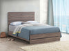Home Furnishings - Brantford - Wood Panel Bed with Slatted Headboard, Low-Profile Frame and Scratch-Resistant Laminate - Bedroom - Queen Size - Barrel Oak - 207041Q