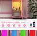 Vanity Desk with Mirror and Lights, Makeup Vanity with Transparent Top & RGB Drawers, Girls Vanity Table with Lighted Mirror for Bedroom Featuring 3 Modes & Outlet, Pink