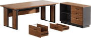 63Inch LShaped Executive Desk With Storage Shelves