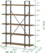 Industrial Reinforced Five Tier Bookshelf Rustic Oak