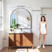 Arched Wall Mirror, 42"X42" Black Arched Mirror for Entryway Table