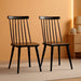 American Homes Collection Burris Country Farmhouse Wood Black Spindle Side Chair (Set of 2)