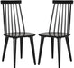 American Homes Collection Burris Country Farmhouse Wood Black Spindle Side Chair (Set of 2)