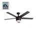 Merwry 48 In. Integrated LED Indoor Matte Black Ceiling Fan with Light Kit and Remote Control