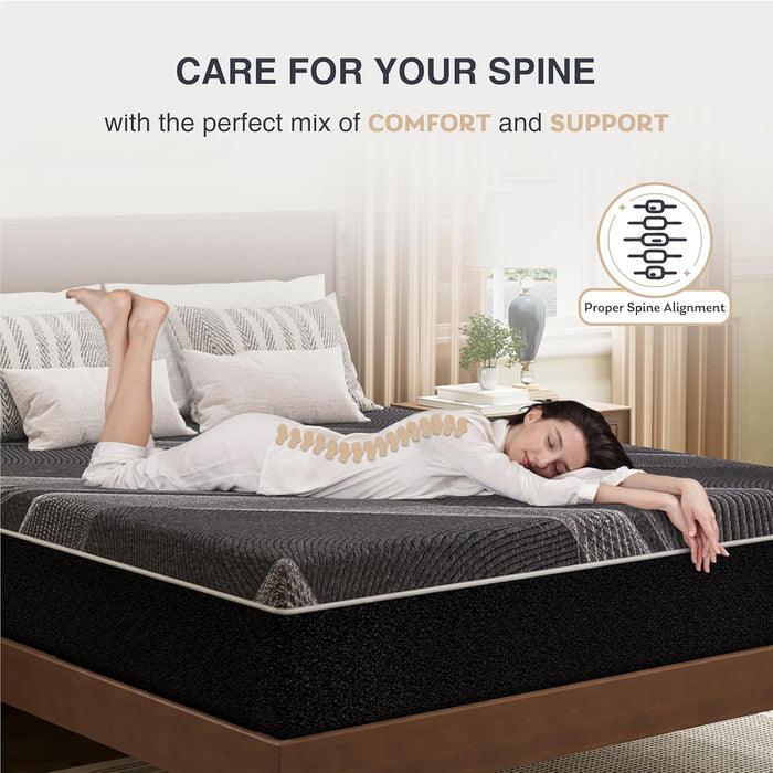 Queen Size Gel Memory Foam Mattress CertipurCertified
