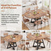 61'' Extendable Dining Table for 4 6 8, round Dining Room Table with Removable Leaf & Storage Shelf, Expandable Oval Kitchen Table with Pedestal Base, Modern Industrial Space Saving（Vintage）