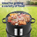 3-In-1 Vertical Charcoal Smoker, BBQ Smoker Grill with Built-In Thermometer, Air Vent, and 2 Access Doors, Idea for Parties, Backyard, Barbecues