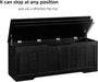 51.2" Storage Chest Extra Large,Storage Bench with 2 Safety Hinges,Shoe Bench,51.2 * 15.7 * 19.1 Inches,Wooden Trunk for Bedroom,Livingroom,Entryway,Supports 220 Lb,Easy Assembly(Black).