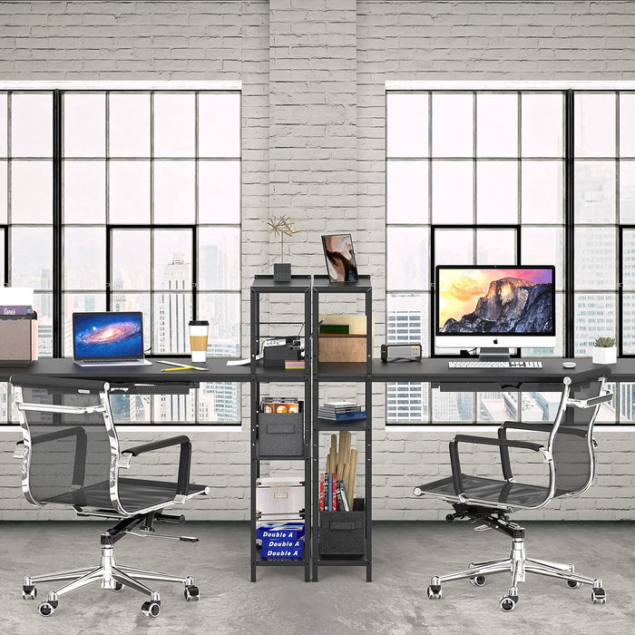46-Inch Home Office Mission Computer Desk with Side Shelf and Drawer, Black