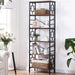 Six Tier Tall Bookcase Chestnut Brown ReinforcedSteel