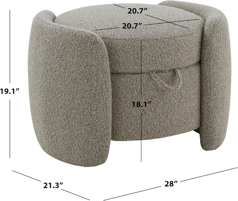 Couture Collection Danianna Light Brown Boucle Storage Ottoman (Fully Assembled)