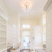 Modern Flush Mount Glass Ceiling Light, Gold Hallway Lights Vintage Chandelier, 4-Light Unique Light Fixture for Bedroom Entryway Loft Kitchen Laundry Bathroom Farmhouse