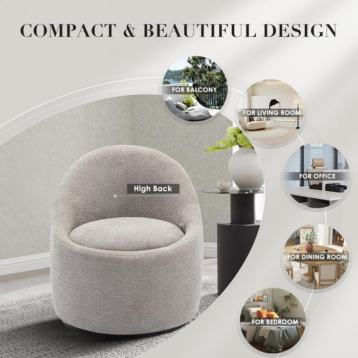 Swivel Accent Chairs ThreeSixty Rotation Light Grey