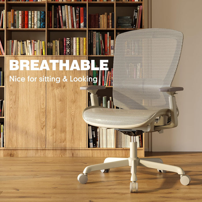 Mesh Office Chair,Ergonomic Computer Desk Chair,Sturdy Task Chair- Adjustable Lumbar Support & Armrests,Tilt Function,Comfort Wide Seat,Swivel Home Office Chair (Grey Frame Grey Mesh)