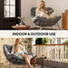 Grey Oversized Rocking Lounge Chair Cushioned Seat